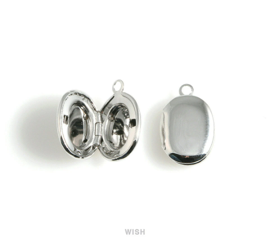 Elegant Oval Gold Locket, Oval Locket Charm /MG-475-P