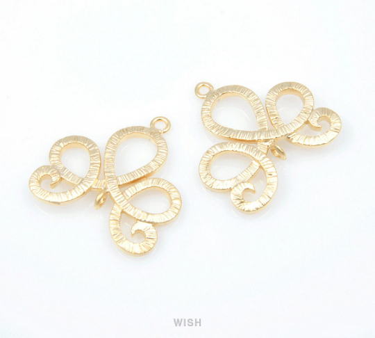 Lotus Connectors in Matte Rhodium, Lotus Emblem Charms / MMRH-115-P