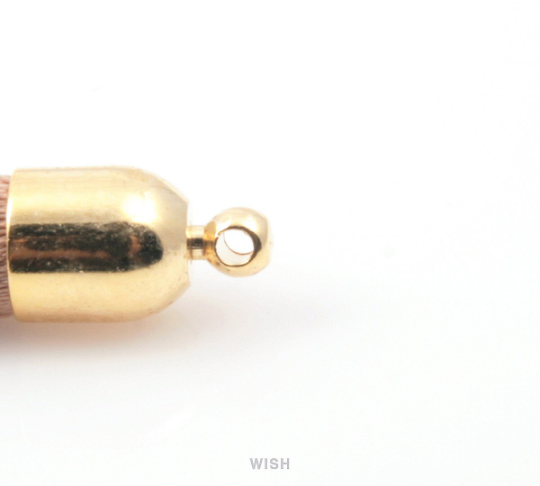 Dark Green Thread Tassel with Bell Cap in Gold / TDGG-003-T