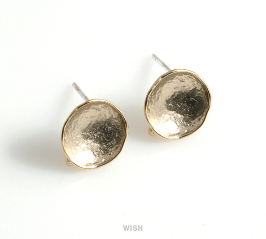 Concave Stud Earrings in Matt Rhodium, Concave Ear Studs / MMRH-486-E