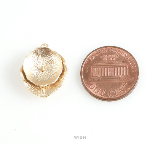 Lotus Leaf Connectors in Matte Gold, Lotus Leaf Charm / MMG-411-C