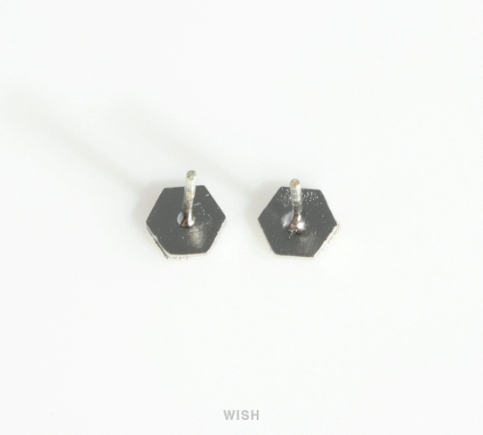 Hexagon Stud Earrings in Matte Gold, Hexagon Ear Studs / MMG-415-E