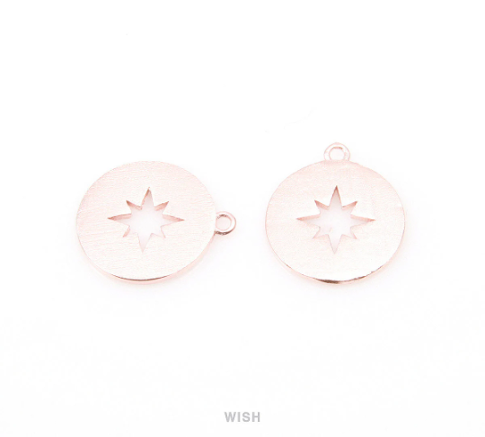 Compass Pendants in Matte Gold, Compass Charm / MMG-075-P