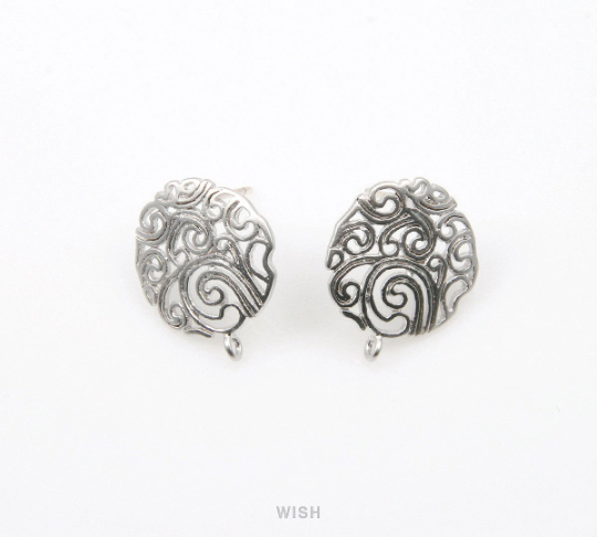 Paisley Stud Earrings in Matte Gold, Round Paisley Earrings / MMG-253-E
