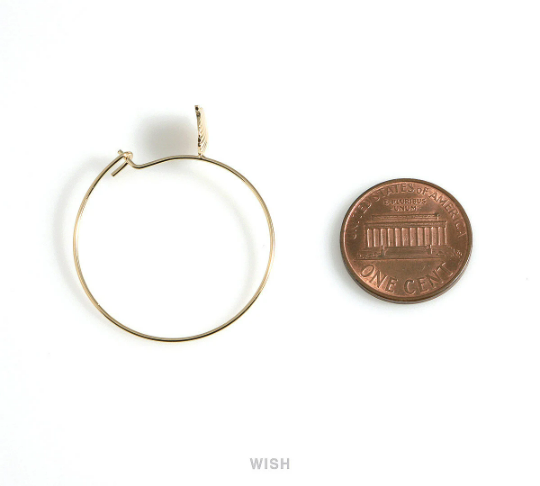 Hoop Earrings with seashell in Rhodium, Scallop Shell Hoop Earrings /FRH-044-E