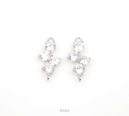 Grape Theme Cubic Zirconia Connectors in Gold, Cubic Zirconia Charms / CG-031-C