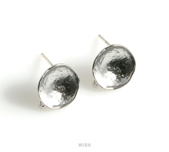 Concave Stud Earrings in Matt Gold, Concave Round Ear Studs / MMG-486-E