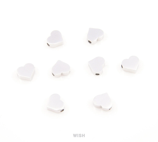 8pcs Small Heart Pendants in Matte Gold, Heart Beads / MMG-039-B