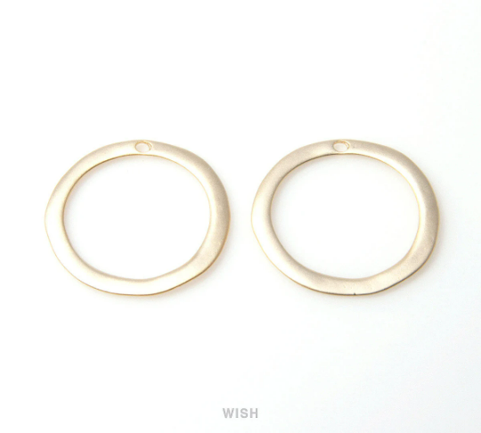 Hoop Pendants in Matte Rhodium, Hoop Charms / MMRH-090-P