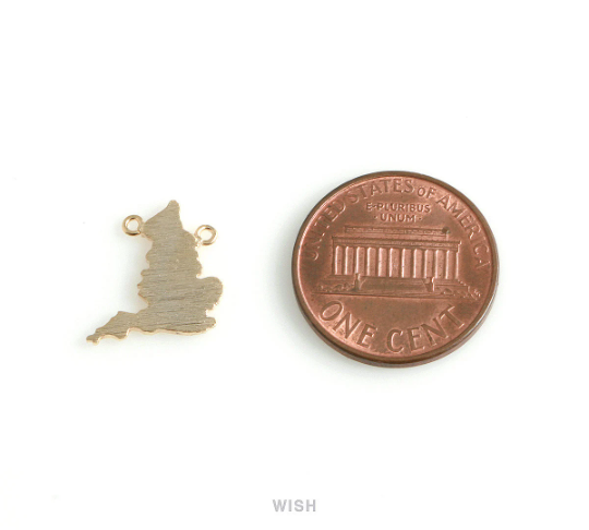 England Map Pendants in Matte Rhodium, United Kingdom Map Charm / MMRH-452-P