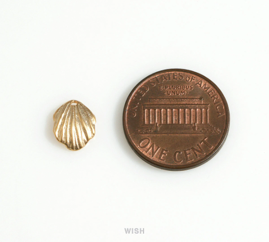 Small Seashell Charm in Matte Rhodium, Seashell Pendant / MMRH-679-P