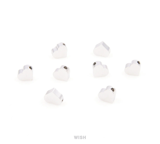8pcs Small Heart Pendants in Matte Gold, Heart Beads / MMG-039-B