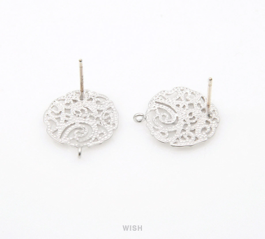 Paisley Stud Earrings in Matte Gold, Round Paisley Earrings / MMG-253-E