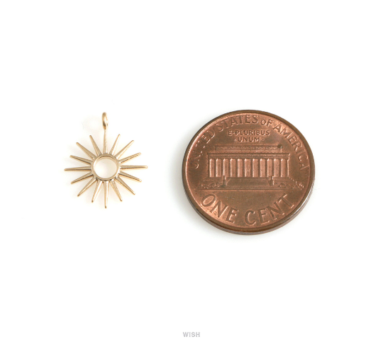 Sun Pendants in Matte Gold, The Sun Charm / MMG-624-P