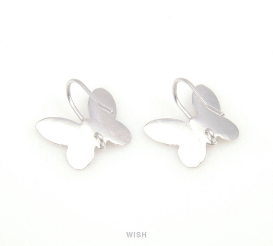 Butterfly Hook Earrings in Matte Gold, Butterfly Ear Hook / MMG-099-E