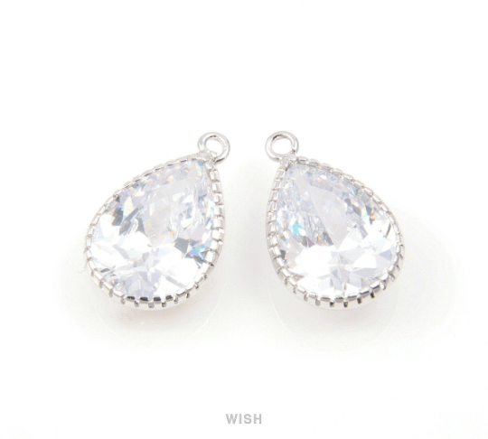 Pear Cubic Zirconia Pendants in Rose Gold, Drop Cubic Gem / CRG-034-P (Large)