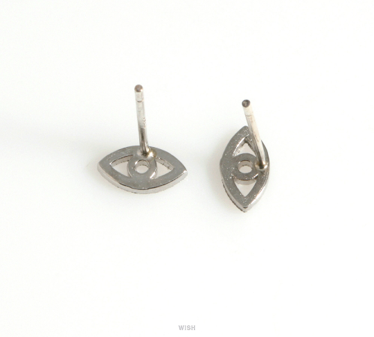 Evil Eye Stud Earrings in Matte Gold, Evil Eye Earrings / MMG-623-E