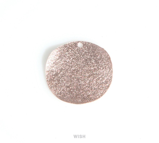 Hammered Disc Pendants in Matte Rhodium, Hammered Disc Charm / MMRH-421-P (4pcs)