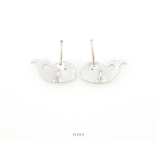 Whale Stud Earrings in Matte Gold, Whale Ear posts / MMG-104-E