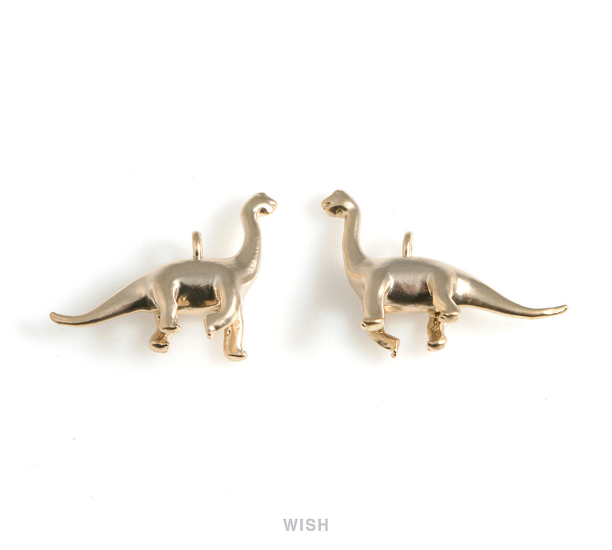 Dinosaur Pendants in Matte Gold, Brachiosaurus Charm / MMG-563-P