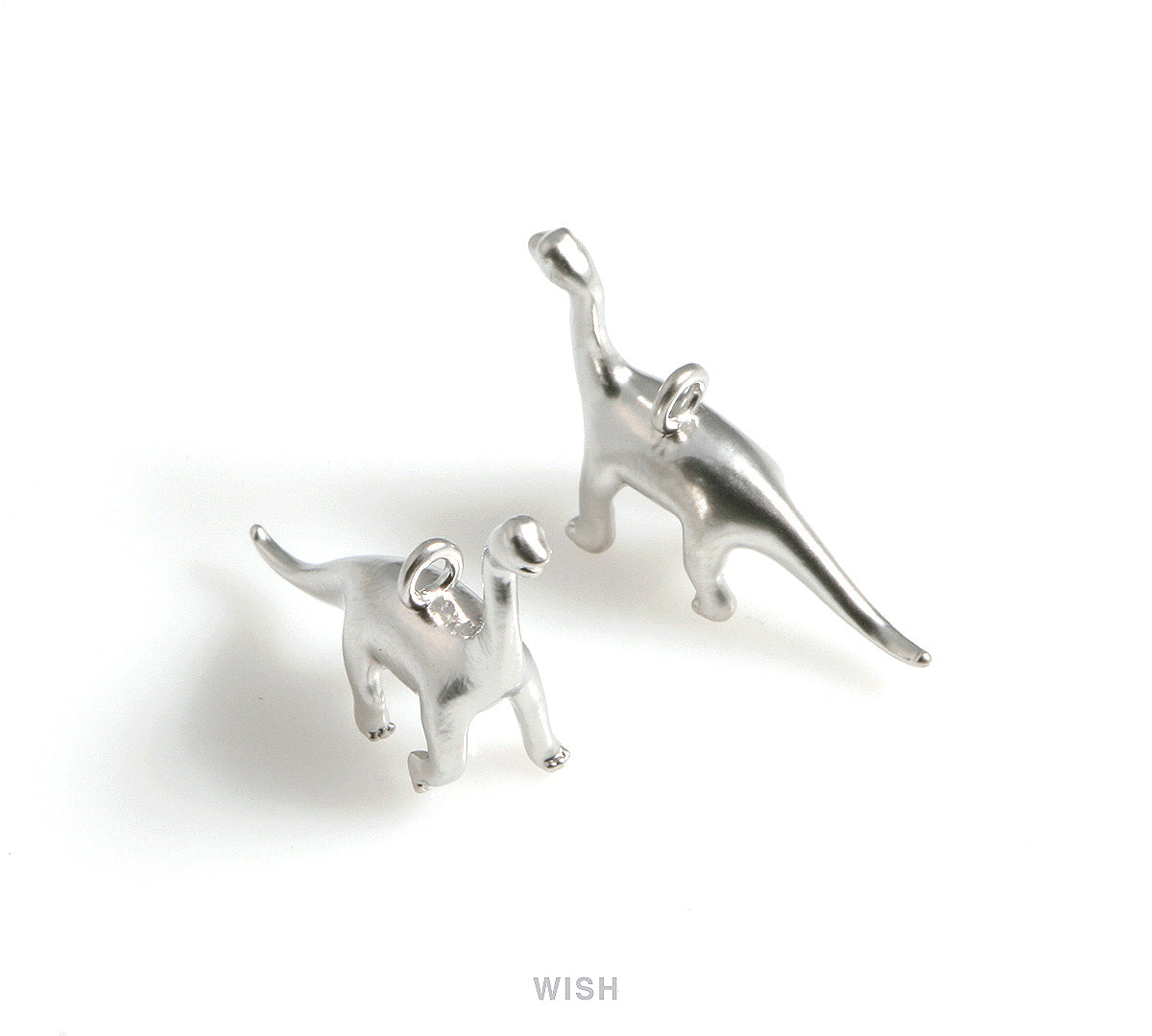 Dinosaur Pendants in Matte Rhodium, Brachiosaurus Charm / MMRH-563-P