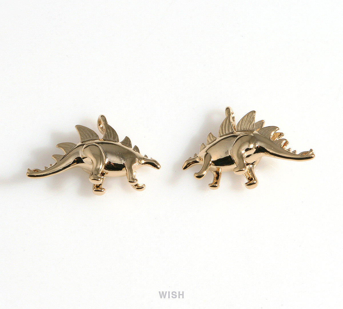 Dinosaur Charms in Shiny gold, Stegosaurus Pendants / MG-560-P2