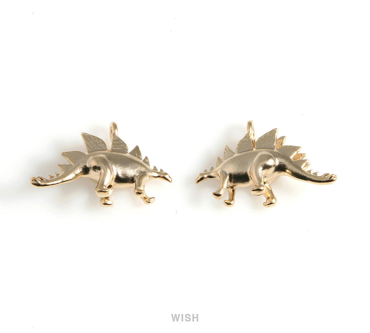 Dinosaur Charms in Matte gold, Stegosaurus Pendants / MMG-560-P