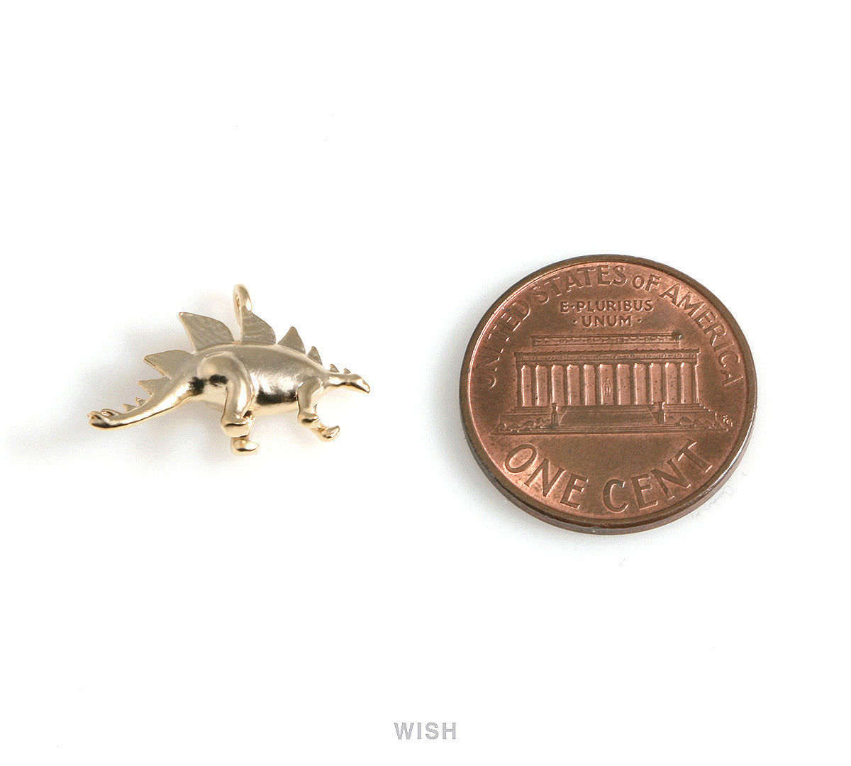 Dinosaur Charms in Matte gold, Stegosaurus Pendants / MMG-560-P