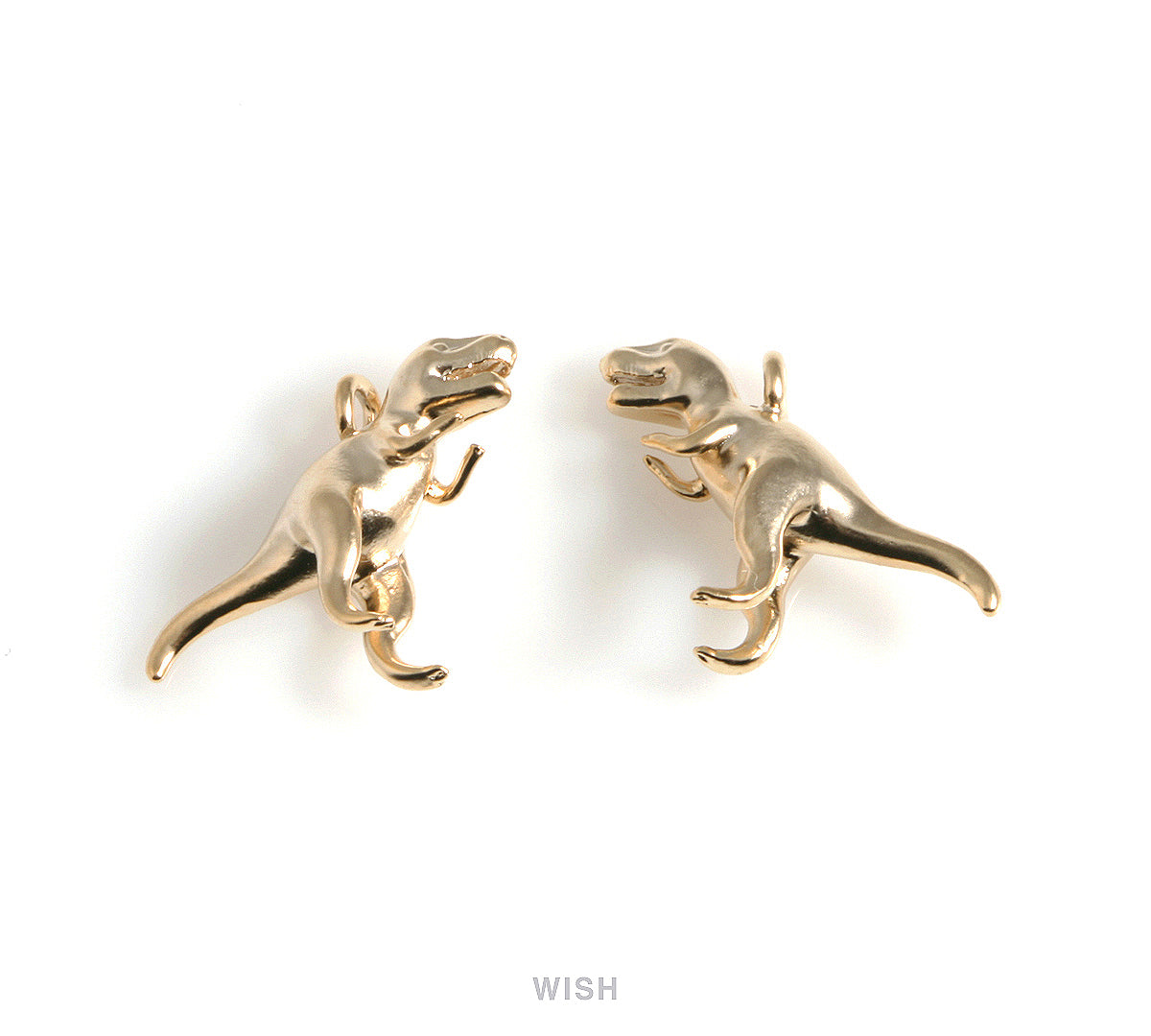 Dinosaur Charms in Matte gold, T-Rex Pendants / MMG-561-P