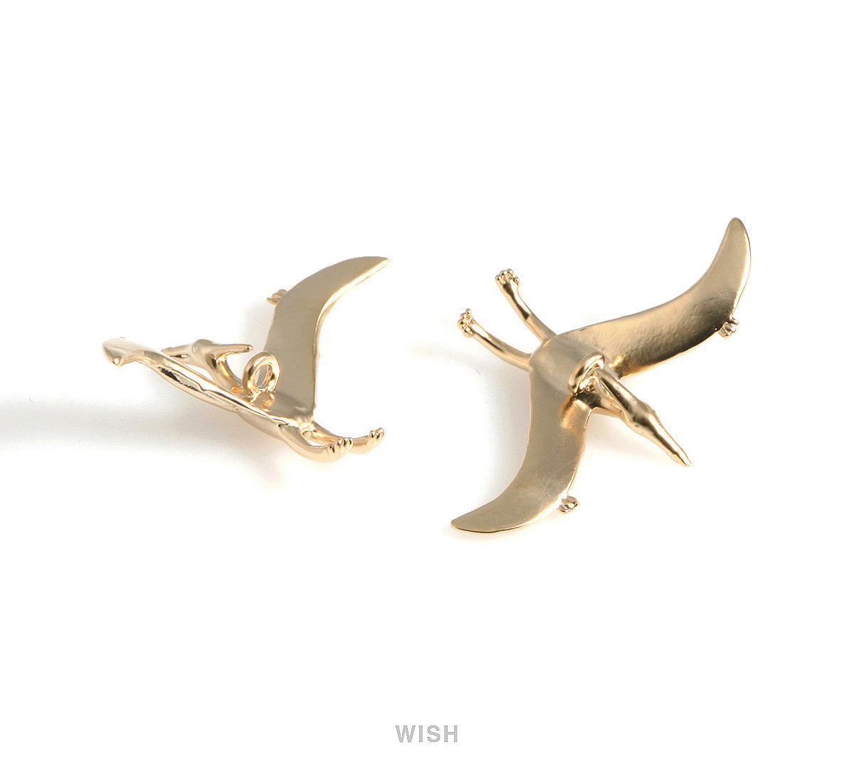 Dinosaur Charms in Matte Gold, Pteranodon Pendants / MMG-562-P