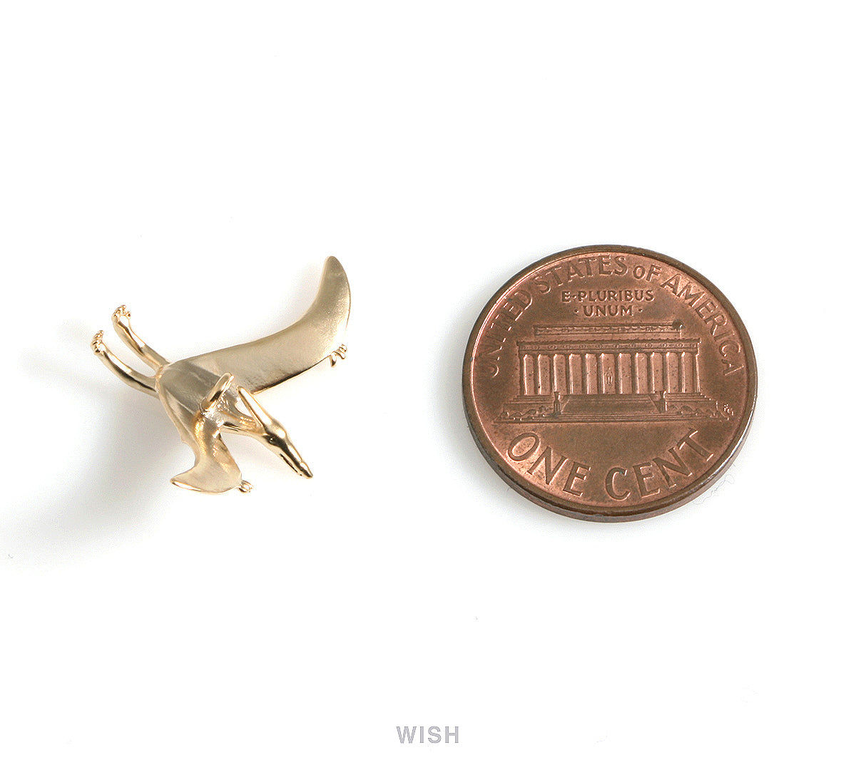 Dinosaur Charms in Matte Gold, Pteranodon Pendants / MMRH-562-P