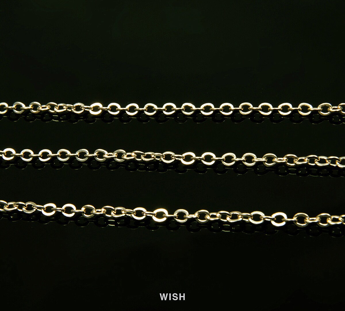 100 Meter of 245SF Flat Cable Chain in Gold, Gold plated chain / 16k Gold / Basic Chain / 1.9mm x 2.6mm / RBG002-CH - a Spool