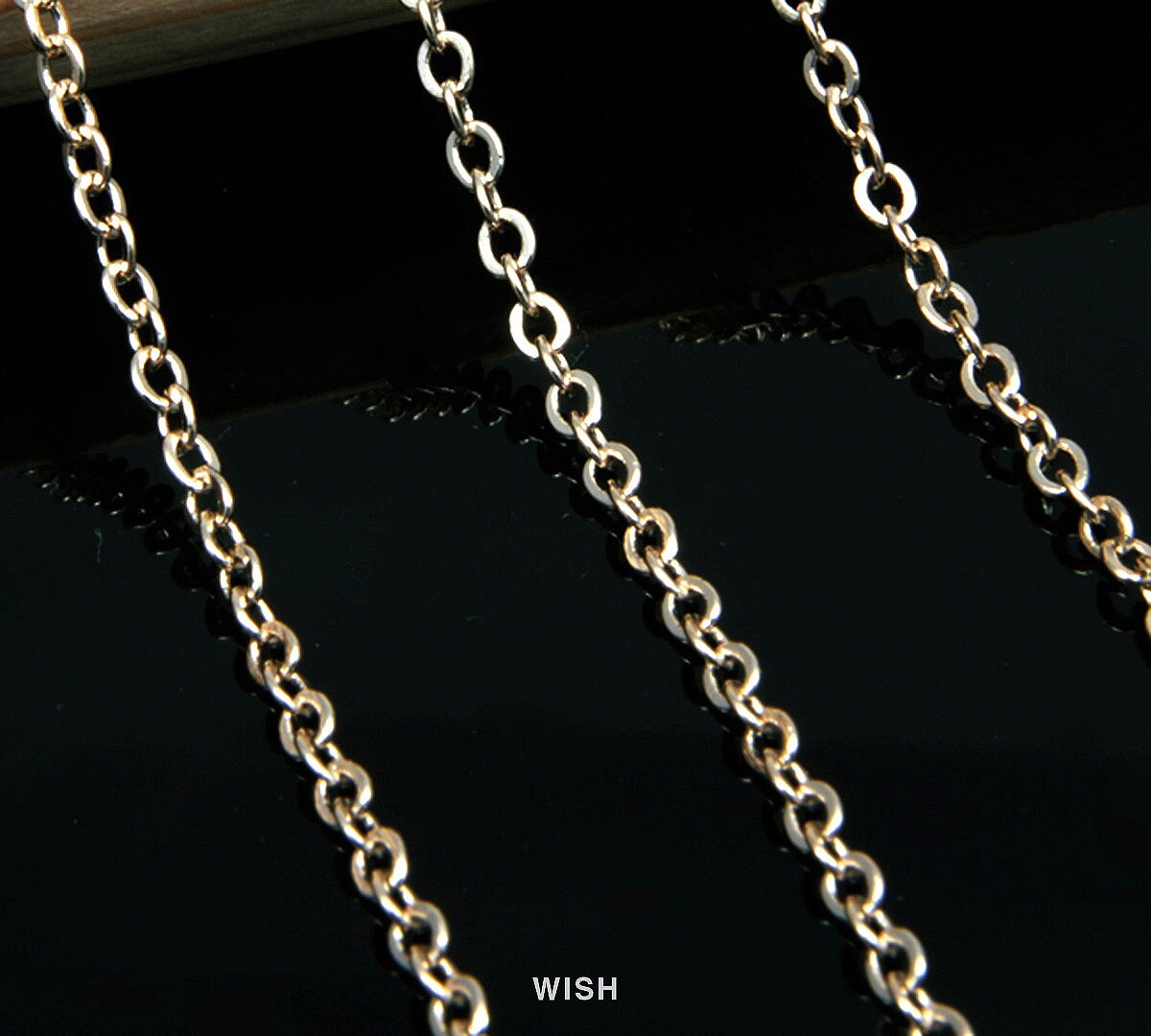 100 Meter of 245SF Flat Cable Chain in Gold, Gold plated chain / 16k Gold / Basic Chain / 1.9mm x 2.6mm / RBG002-CH - a Spool