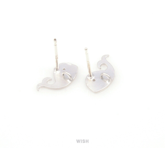 Whale Stud Earrings in Matte Gold, Whale Earposts / MMG-104-E