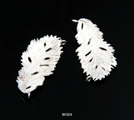 Feather Connectors in Matte Gold, Feather Charms / MMG-125-P (1piece)