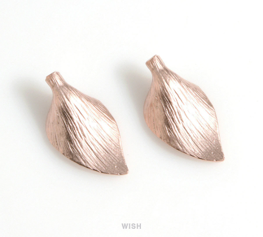 Lily Petal Pendants in Matte Rhodium, Lily Charm / MMRH-348-P (4pcs)