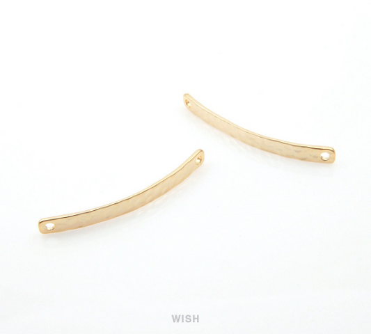Hammered Bar Pendant in Matte Gold, Hammered Bar Charm / MMG-279-P