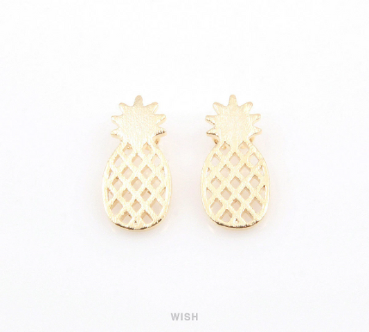Pineapple Pendants in Matte Gold, Pineapple Charm /