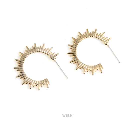 Sun Stud Earrings in Matte Gold, The Sun Ear Studs / MMG-521-E