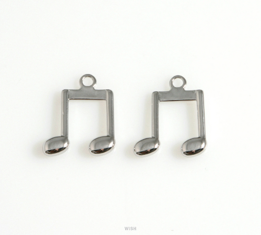 Musical Note Charm in Rhodium, a Dotted Quarter Note Pendants / MRH-617-P