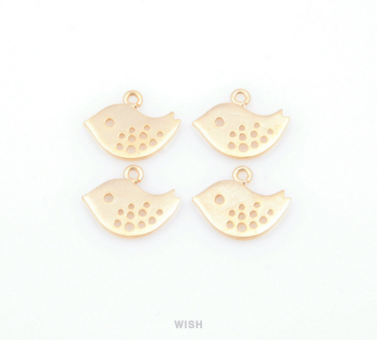Small Sparrow Pendants in Matte Gold, Bird Charms / MMG-109-P (Small)