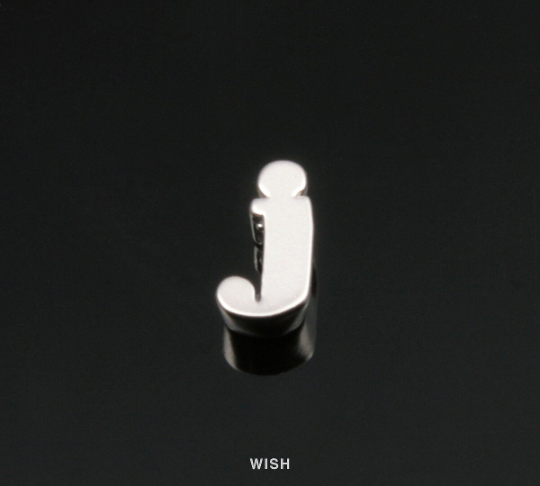 Lower Case Letter "j" in Matte Rhodium, Small Letter "j" / MMRH-002-B (j)