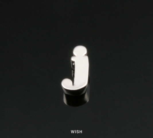Lower Case Letter "j" in Matte Rhodium, Small Letter "j" / MMRH-002-B (j)