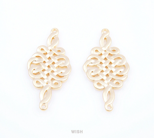 Celtic Rope Connectors in Matte Gold, Rope Charms / MMG-052-C