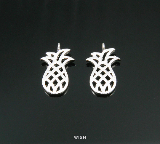 Pineapple Pendants in Matte Rhodium, Pineapple Charm / MMRH-018-P