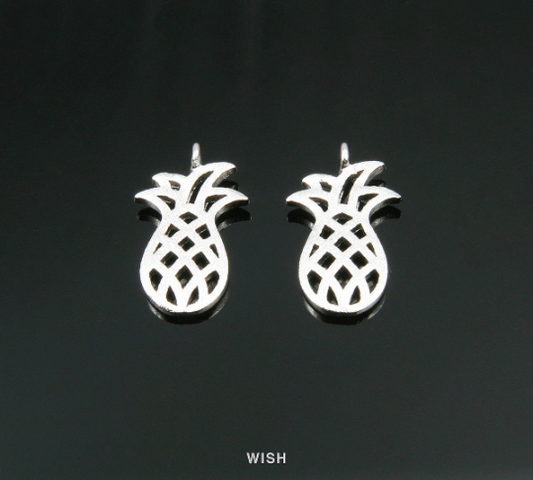 Pineapple Pendants in Matte Rhodium, Pineapple Charm / MMRH-018-P