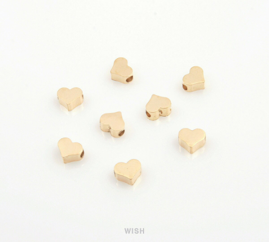 8pcs Tiny Heart Pendants in Matte Gold, Heart Beads /MMG-039-B2