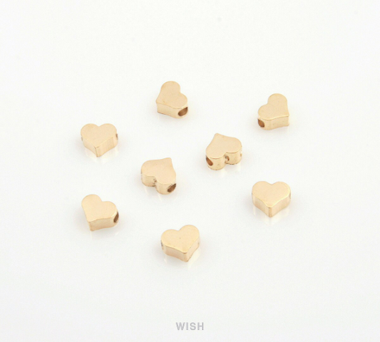 8pcs Tiny Heart Pendants in Matte Gold, Heart Beads /MMG-039-B2