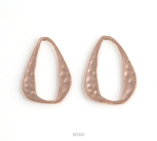 Hammered Open Drop in Matte Rose Gold, Space Drop Connector  / MMRG-648-P