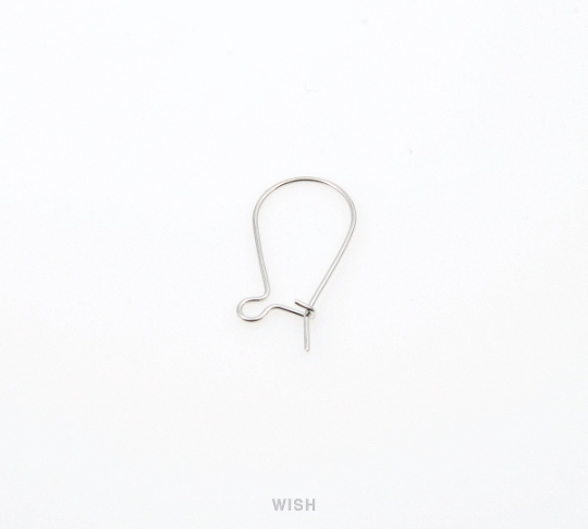 Small Kidney Hook in Rhodium, Kidney Hook Earrings / FRH-018-E (10pcs)